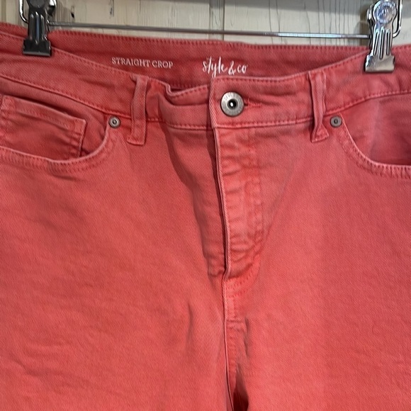 STYLE & CO. Straight Crop pants raw edge bottom 5 pocket style size 16 - Picture 2 of 13